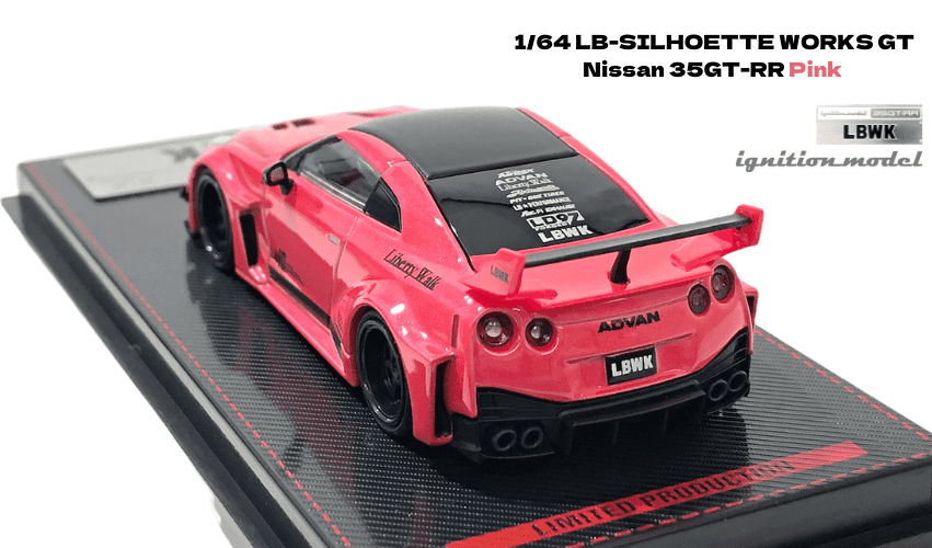 イグニッションモデル 1/64スケール「LBWK Silhouette WORKS GT 35GT-RR」(ピンク)ミニカー